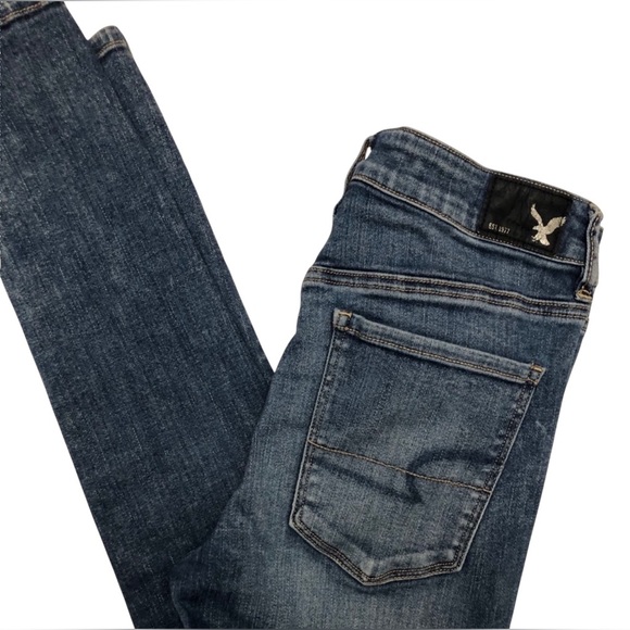 American Eagle Women's Super-Stretch Medium Wash Hi Rise Jegging sz 4 - Picture 6 of 16